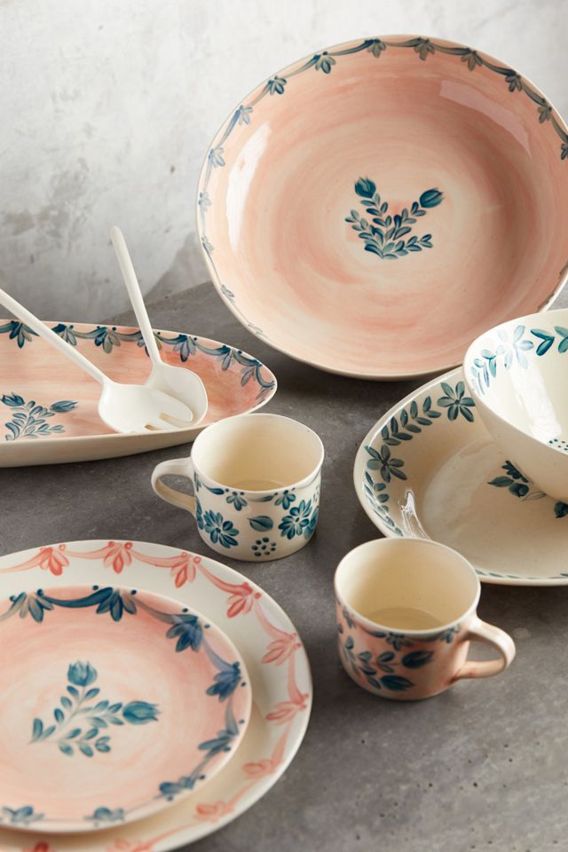 Pink Wash Blue Tulip Serving Platter #4