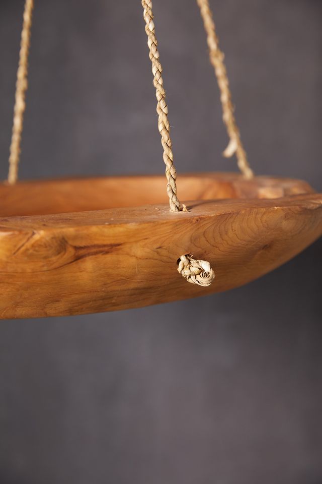 Carved Teak Hanging Basket Planter #5