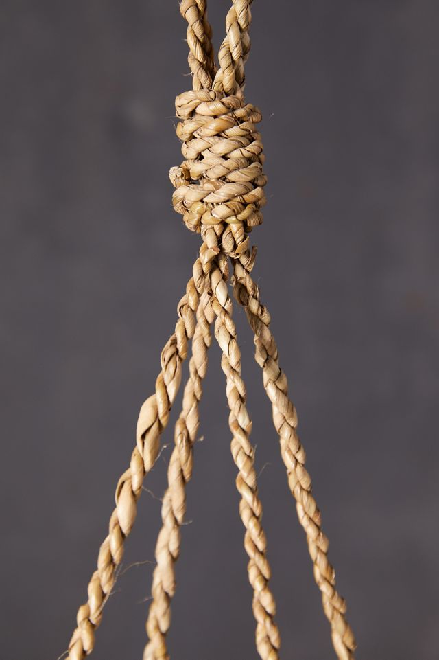 Carved Teak Hanging Basket Planter #7