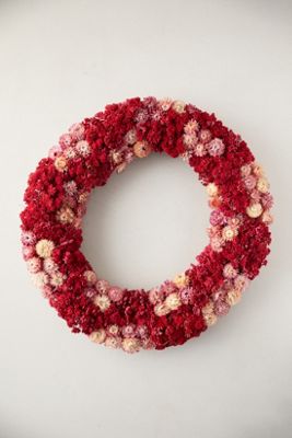 Preserved Pink Yarrow + Strawflower Wreath