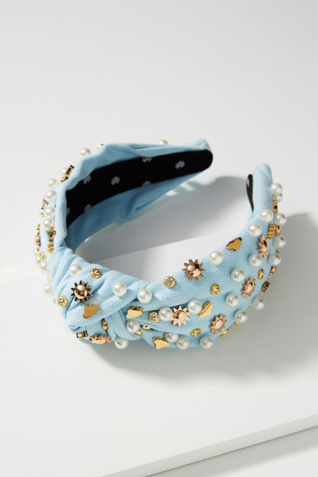 Lele Sadoughi Cloud Charm Knotted Headband LELE SADOUGHI LILLY PULITZER CABANA COCKTAIL PEARL AND SHELL  main image 4