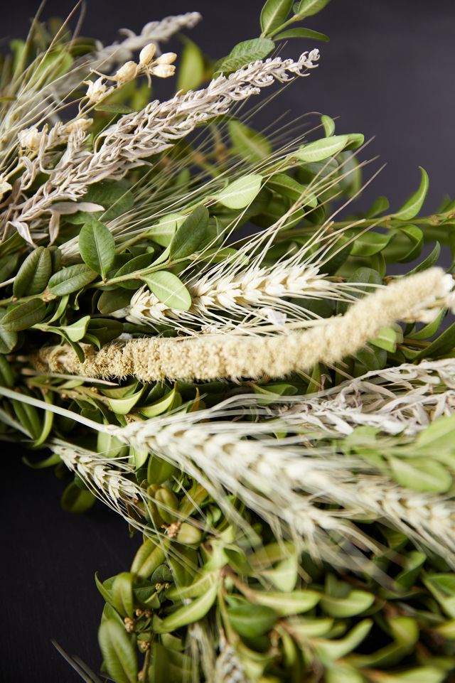 Fresh Boxwood + Larkspur Wreath #4