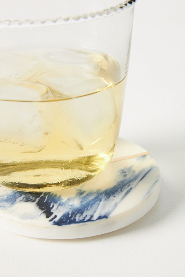 Swirled Resin Marble Coasters, Set of 4 #1
