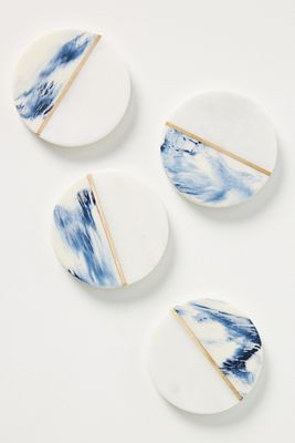 Swirled Resin Marble Coasters, Set of 4