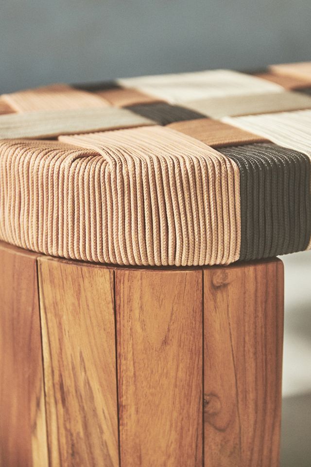 Checkered Rope Indoor/Outdoor Bench #1