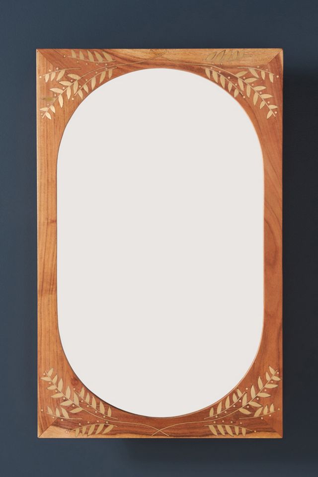 Marta Acacia Wood Mirrored Bathroom Wall Cabinet #2