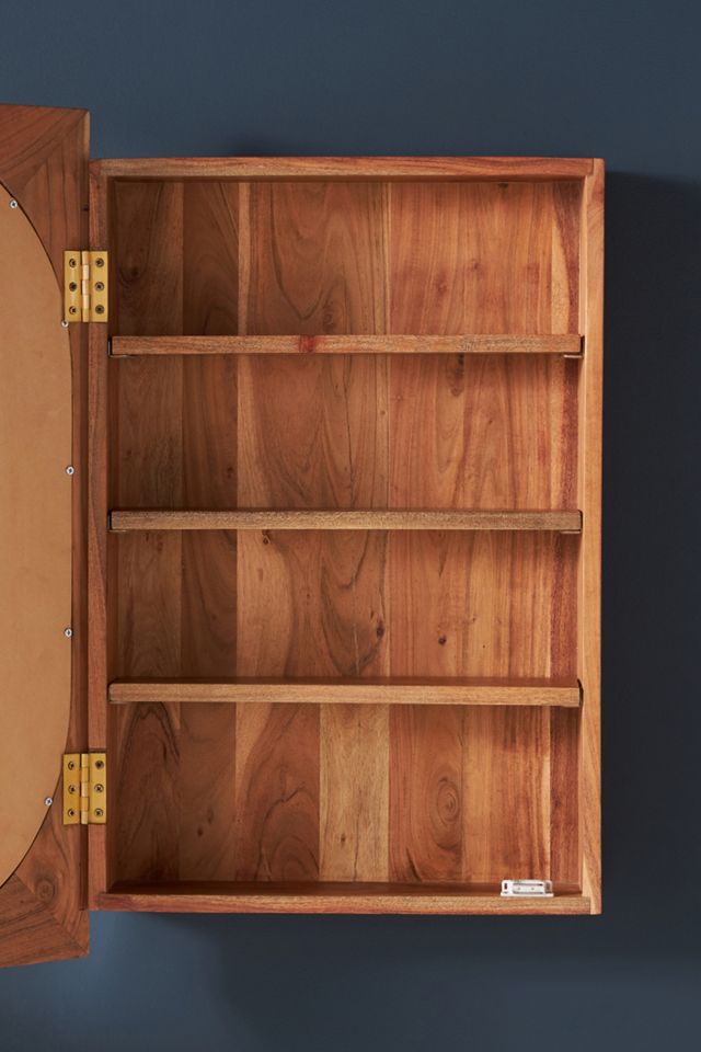 Marta Acacia Wood Mirrored Bathroom Wall Cabinet #3