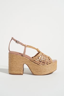 platform woven sandals