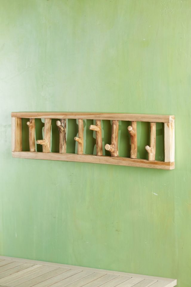 Teak Wall Hook Rack #2
