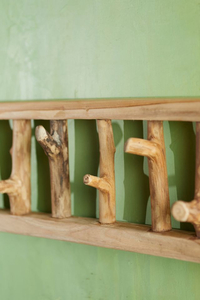 Teak Wall Hook Rack