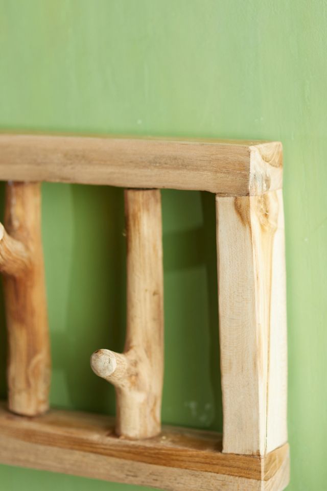 Teak Wall Hook Rack #4