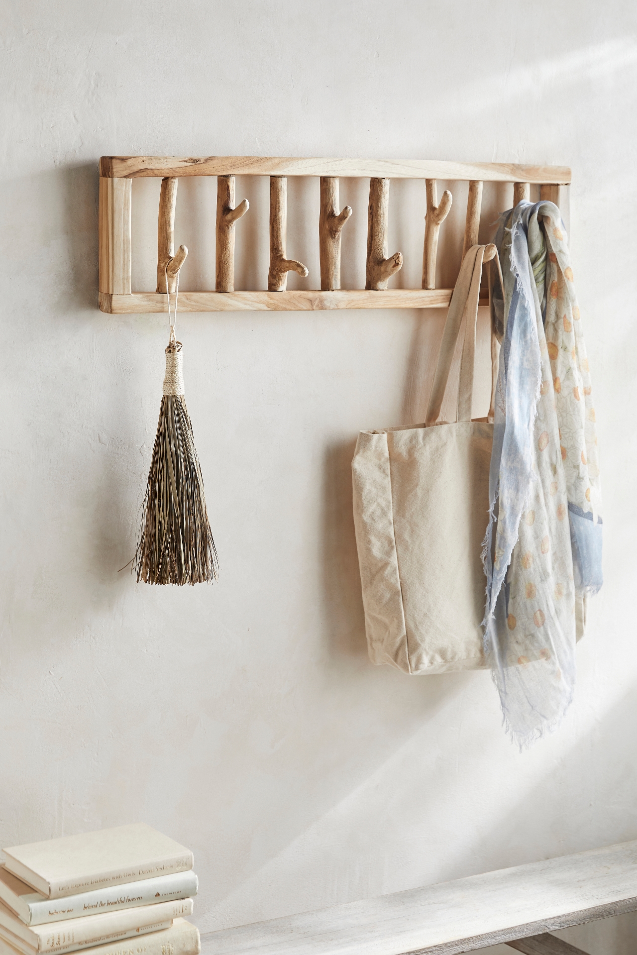 Teak Wall Hook Rack