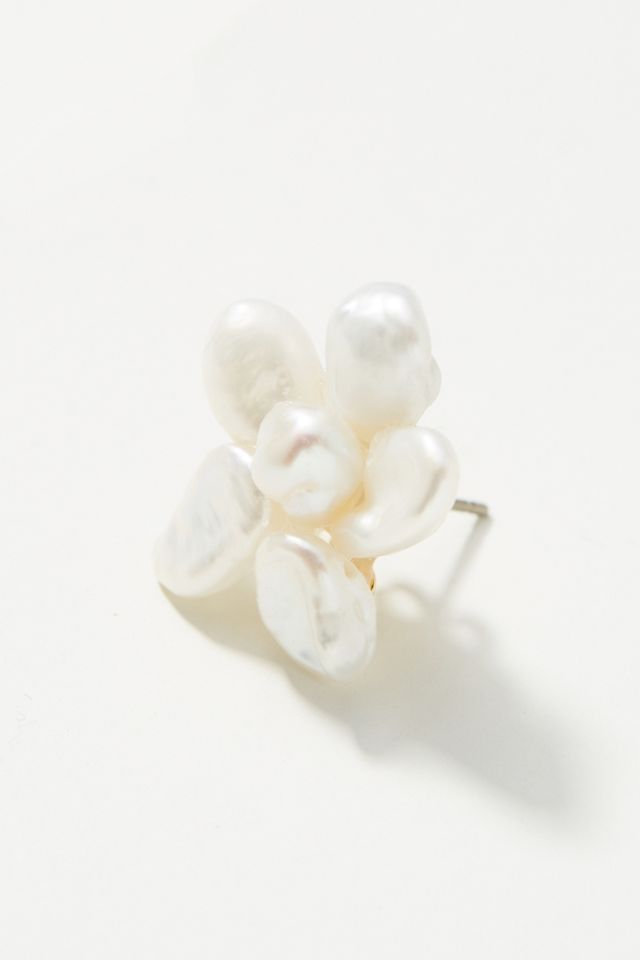 Flower Pearl Post Earrings #1