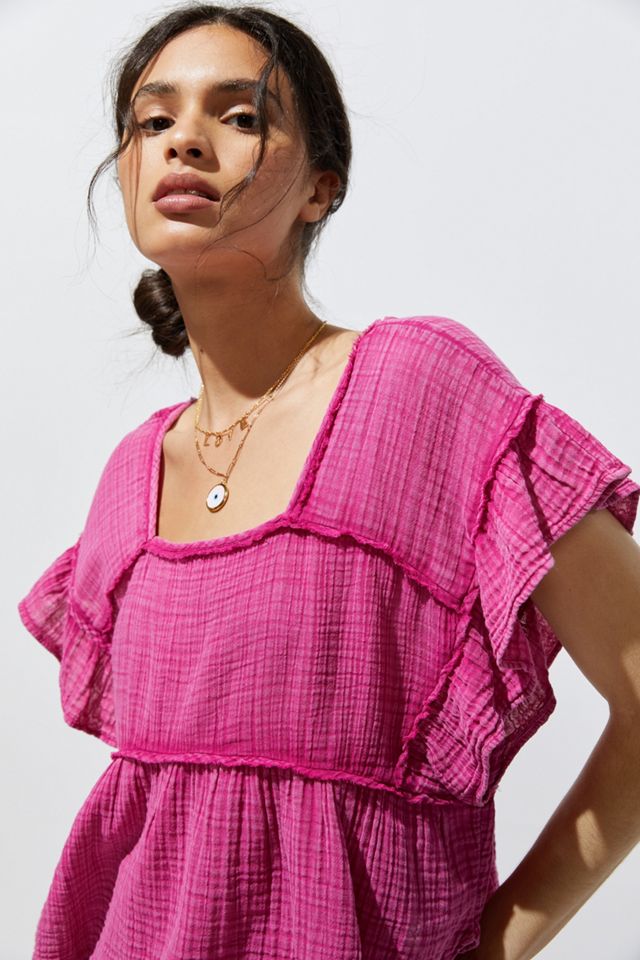 Daily Practice by Anthropologie Gauzy Ruffled Top #1