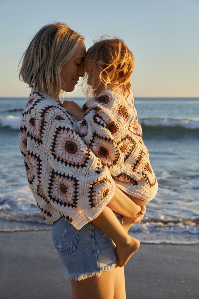 By Anthropologie Crochet Cardigan Sweater