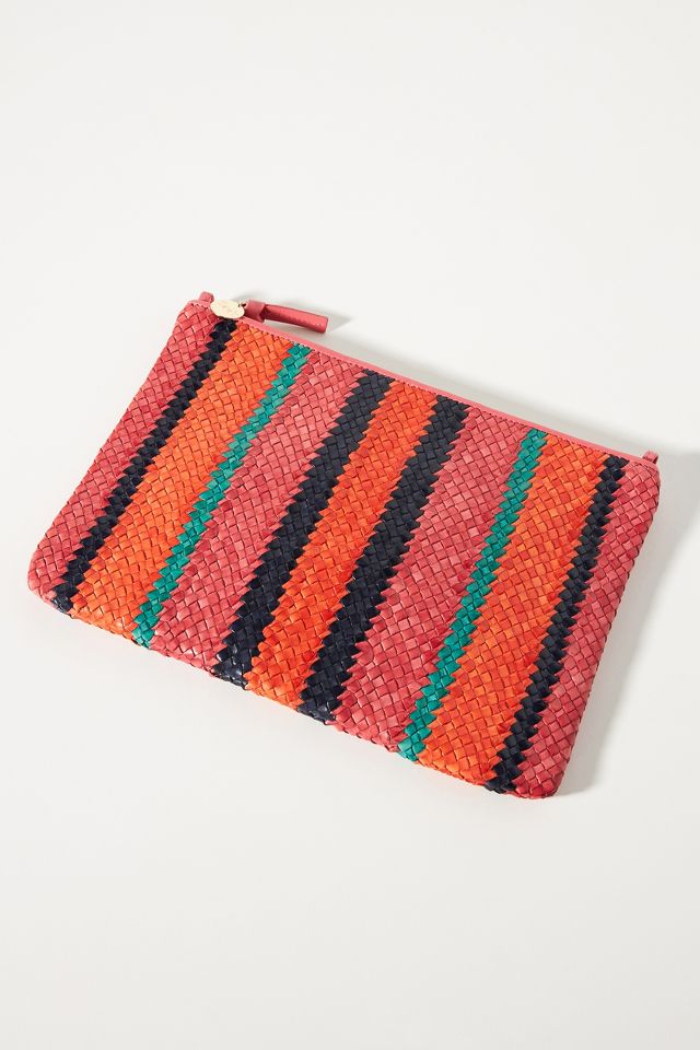 Clare V. Woven Leather Clutch