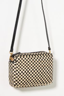 Clare V Lucie Quilted Checker Crossbody Bag In Orange