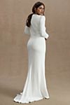 Tadashi Shoji Dawson Long-Sleeve Crepe Wedding Gown #9