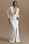 Tadashi Shoji Dawson Long-Sleeve Crepe Wedding Gown #6
