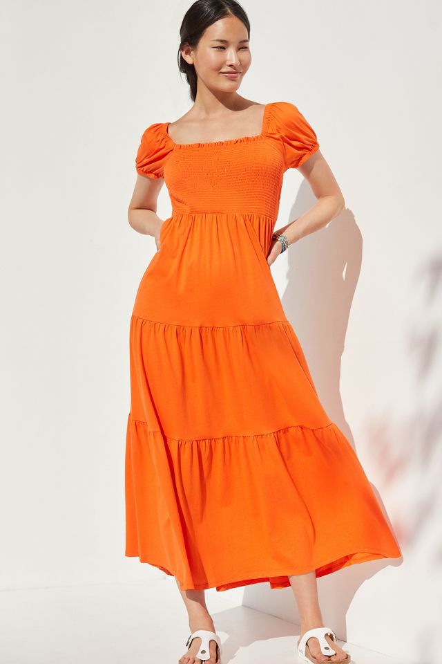 Anthropologie orange dress best sale