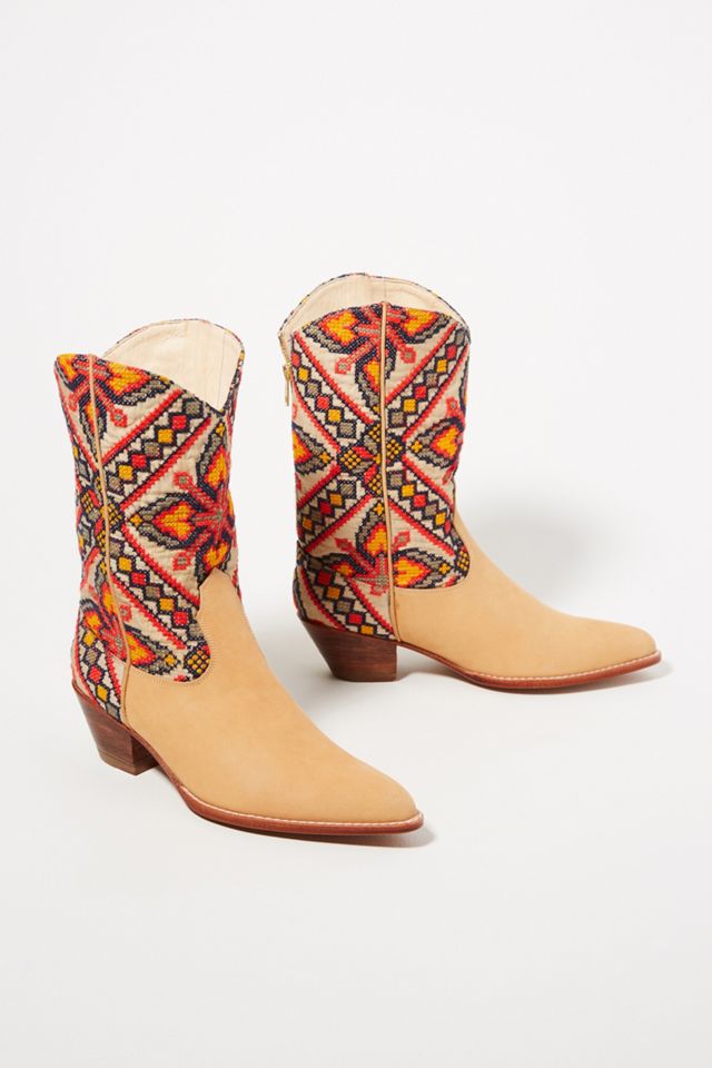 Mosaic Embroidered Western Boots #2
