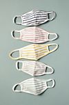 Striped Cotton Child Size Face Masks, Set of 5