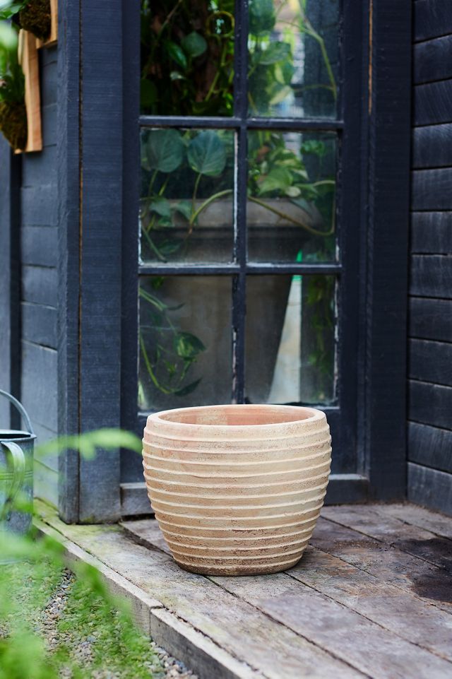 Antiqued Ring Ceramic Jar Planter #1