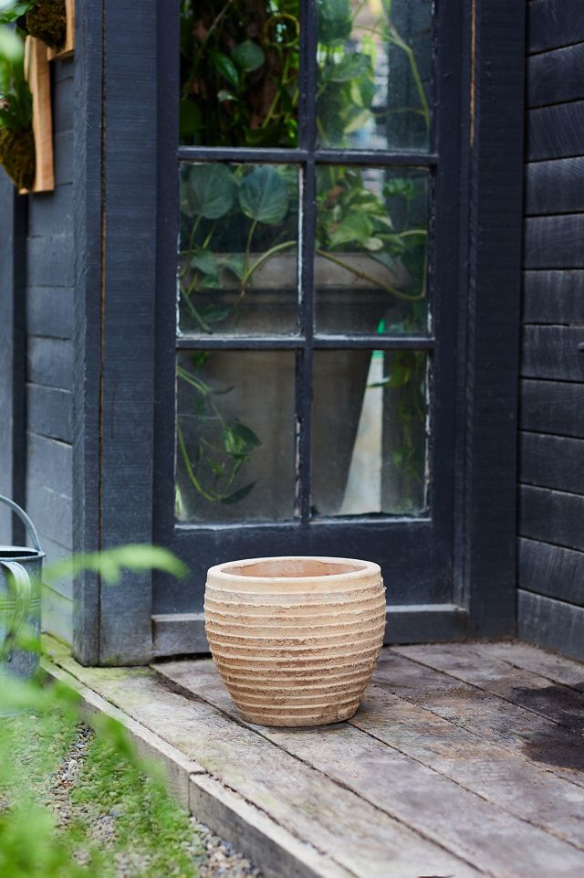 Antiqued Ring Ceramic Jar Planter #2