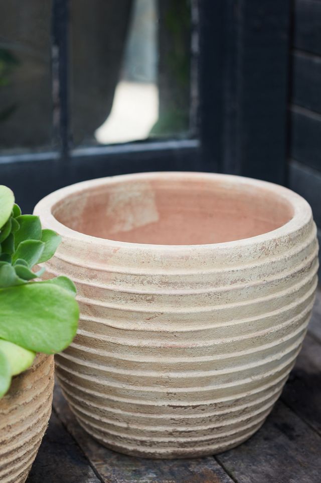 Antiqued Ring Ceramic Jar Planter #3