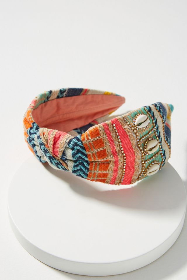 Anthropologie Namjosh shibori  rosette  seashell embellished headband Rise Headband – Namjosh main image 2