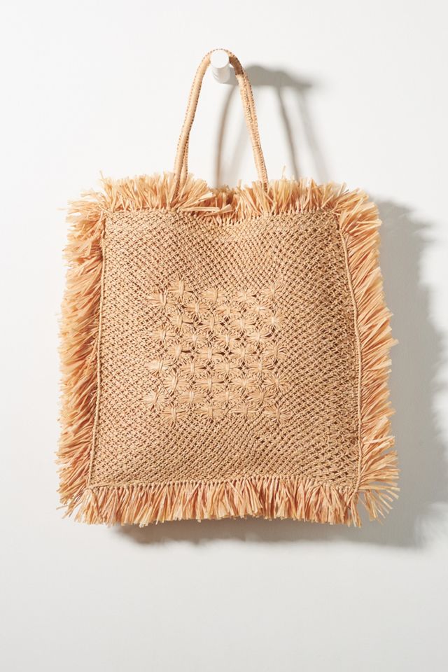 Raffia Fringe Tote Bag #1
