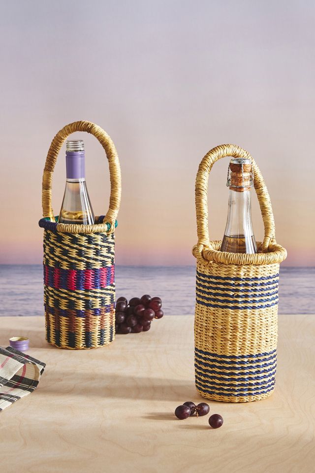 Wicker wine caddy hot sale