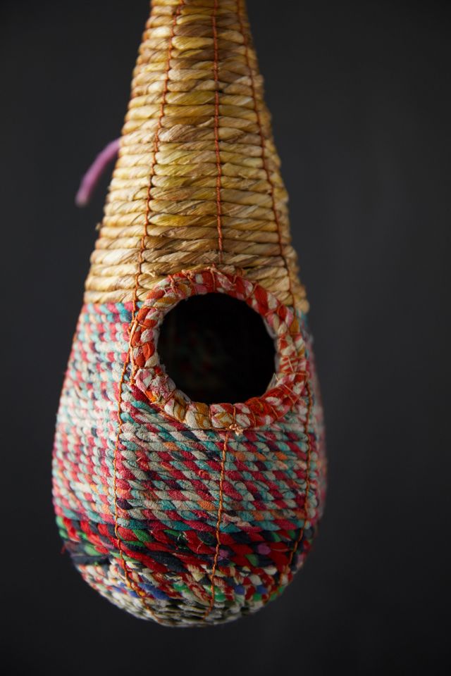 Recycled Sari + Seagrass Bird Nest, Raindrop #2