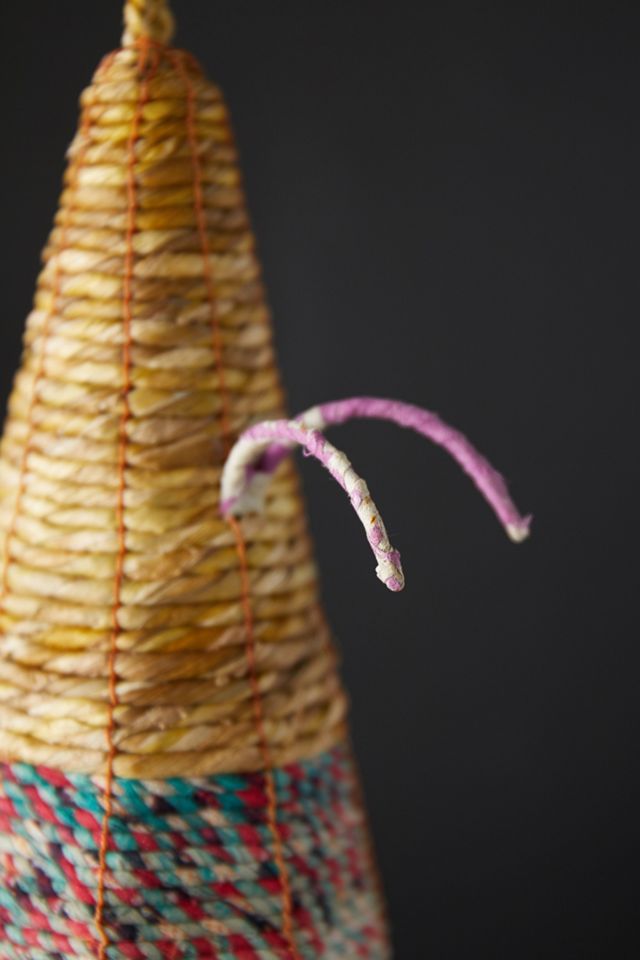 Recycled Sari + Seagrass Bird Nest, Raindrop #4