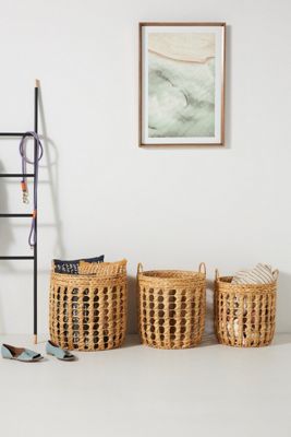 Water Hyacinth Nesting Baskets, Set of 3