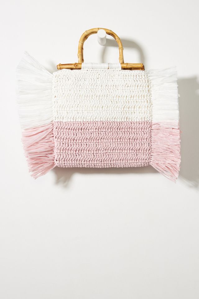 Caterina Bertini Colorblocked Fringe Tote Bag #1