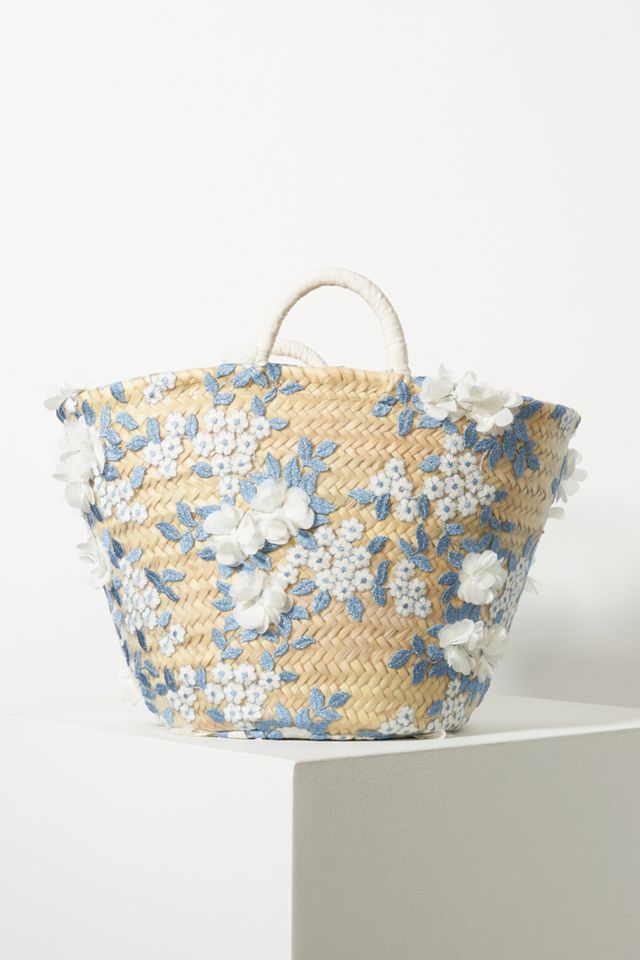 Caterina Bertini Embellished Straw Tote Bag Anthropologie