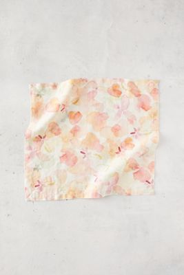 Tangerine Flowers Linen Napkins, Set of 2