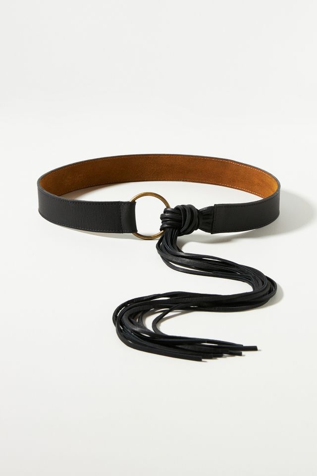 Leather shop tassel belt