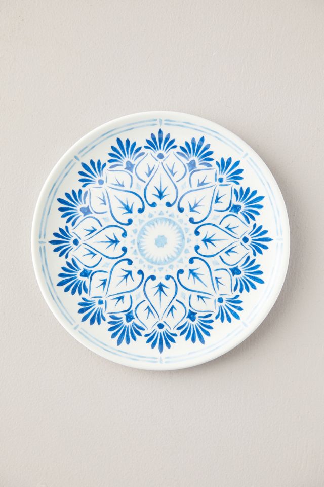Melamine Salad Plate Set of 4, Blue Tile #2