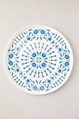 Melamine Serving Platter, Blue Tile