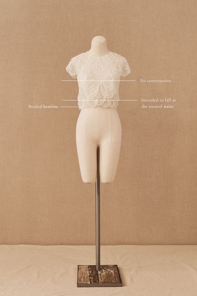 Catherine Deane Monique Beaded Pearl Bridal Top #2