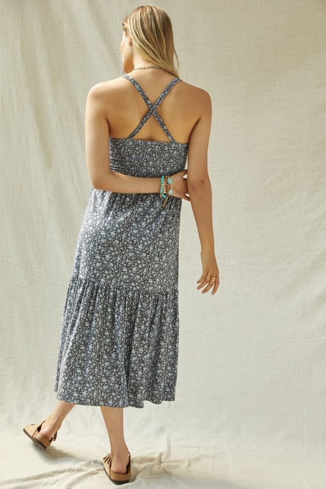 Smocked Cross-Back Midi Dress | Anthropologie