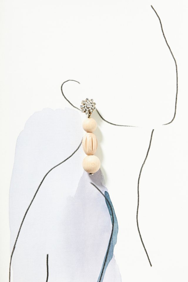 Wood Bauble Drop Earrings #2