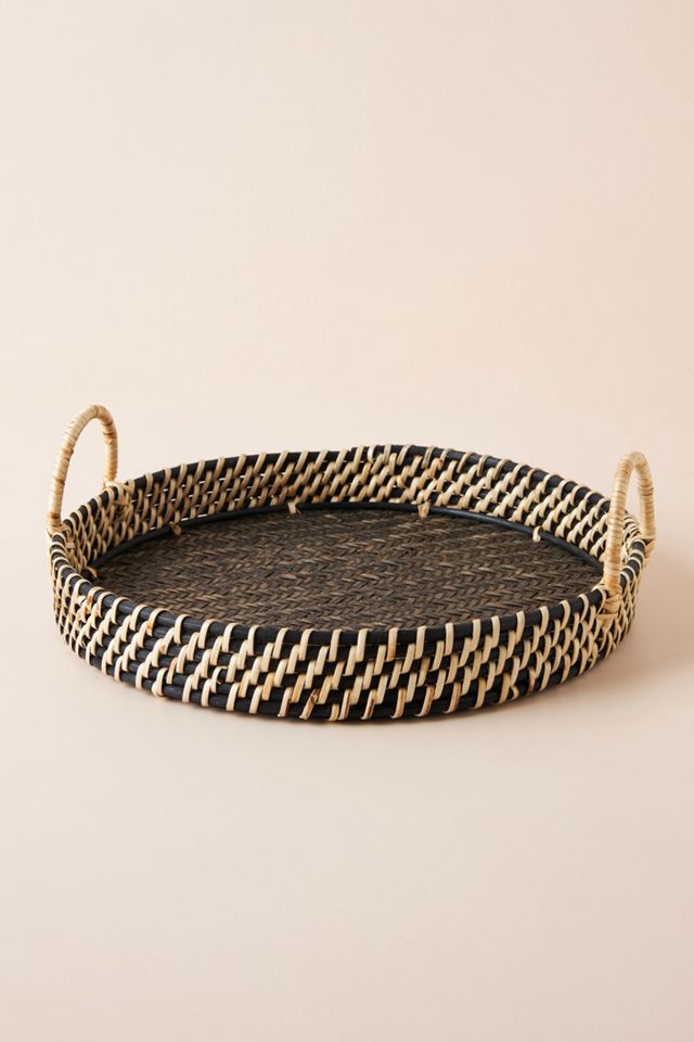 Woven Rattan Decorative Tray #1