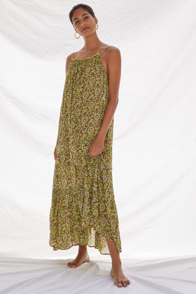 By Anthropologie Flounced Maxi Lounge Dress #1