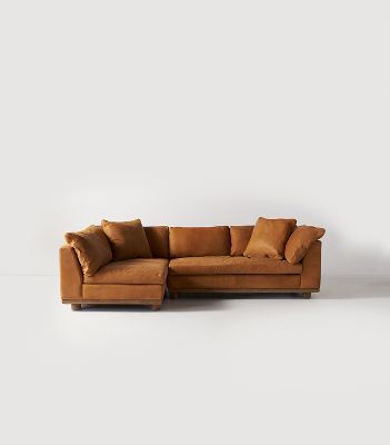 Anthropologie shop leather sofa