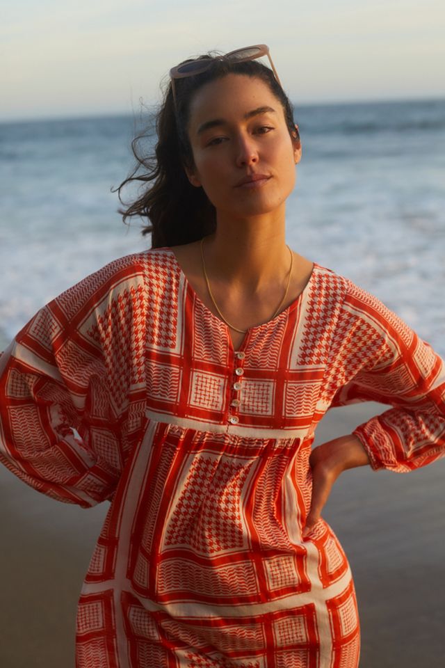 Geometric Cover-Up Tunic Dress