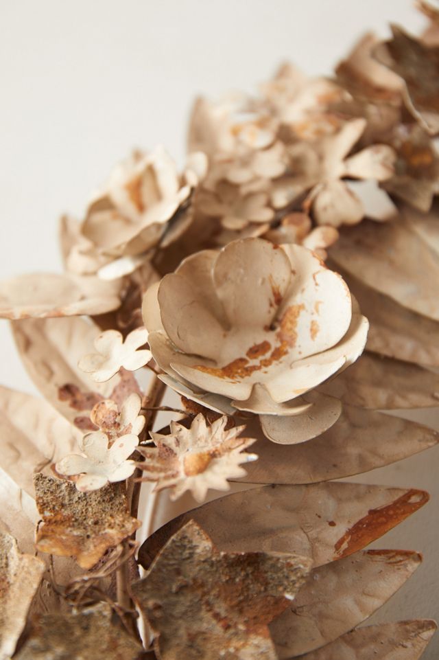Gilded Pressed Iron Floral Wreath #3