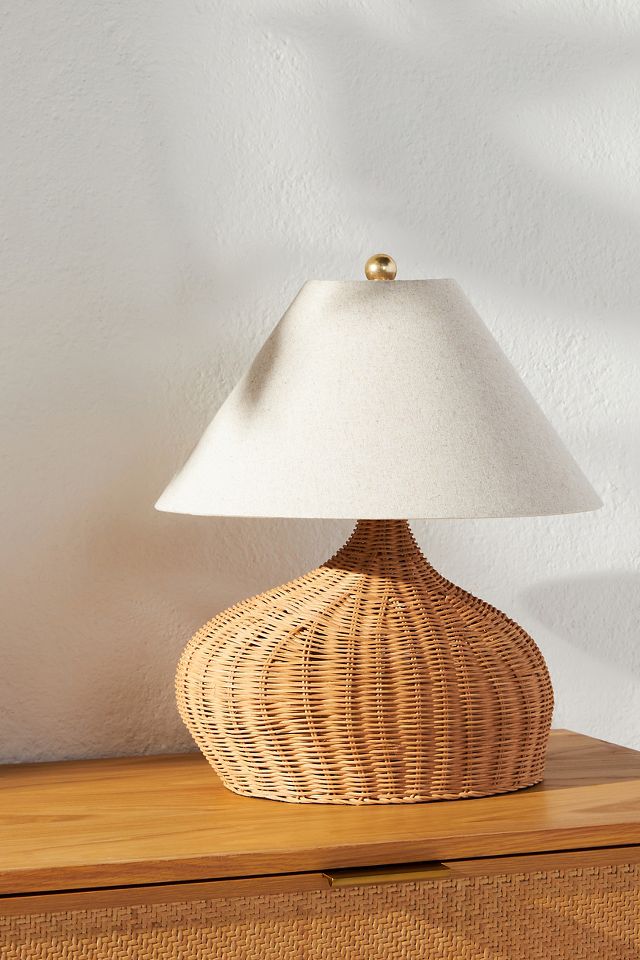 Wicker best sale table lamps